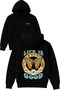 Life Is Good Design Printed Oversized Black Hooded Sweatshirt