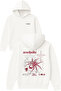 Arac Fnide Design Printed Oversized White Hooded Sweatshirt
