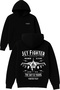 Jet Fighter Design Printed Oversized Black Hooded Sweatshirt