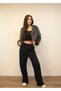 Women's Gray Faux Short Faux Fur Coat New-005 - 2