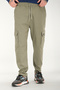 Men's Cargo Pants Comfortable Fit Cotton 6 Pockets Drawstring Elastic Waist Light Khaki - 8