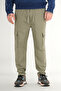 Men's Cargo Pants Comfortable Fit Cotton 6 Pockets Drawstring Elastic Waist Light Khaki - 2