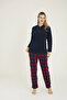 7304-K Women's Midi Collar Pajama Set - 2