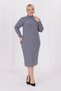 Women's Gray Turtleneck Stretchy Twist Knitwear Plus Size Dress - 4