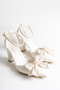 Bella Elegant Stone Pearl Hoop Bow Bridal Shoes - 3
