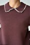 Women's Lace Collar Knit Sweater - 3