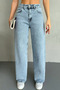 Çnr Miya Women's High Waist Denim Trousers Loose Jeans Stretch Fabric Stretchy Palazzo New - 3