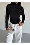 Turtleneck Drape Detail Sandy Fabric Blouse - 5