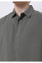 Comfort Fit Shirt Neck Plain Men's Green Long Sleeve Shirt - 4