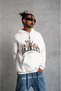Men's Oversized Hooded Sweatshirt – White Color Three Thread Inside Cotton Kangaroo Pocket Ba Printed O