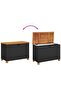 Garden Storage Box Black 80x40x48 cm Poly Rattan Acacia Wood - 6