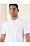 Men White Printed Polo Shirt - 4