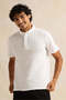 Men White Solid Polo Shirt
