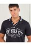 Men Black New York Print Polo Shirt - 4