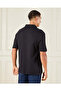 Men Black Jacquard Polo Shirt - 3