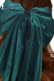 Women's Green Shiny Velvet Bow Buckle - 2