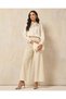Women Beige Embellished Heat Stones Satin Shirt - 2