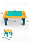 Multifunctional building block table, puzzle game table, includes 1 chair (63 building blocks) - 2