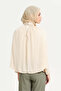 Women Beige High Neck Volume Top - 3