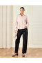 Women Pink Button Down Collared Blouse - 2