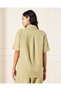 Women Green Over Sized Button Down Shirt - 3
