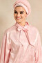 Women Pink Shirt With Front Neck Bow - 4