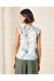 Women White Printed Pleat Detailed Blouse - 3