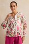 Women White Floral Print Blouse