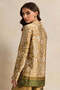 Women Olive Printed Collared Blouse - 3
