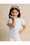 Girls Blue Glittered Collared Top