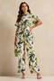 Women Beige Printed Belted Waist Shirt - 2
