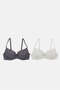 Women Navy And Grey Plunge Bra (Pack of 2) - 3