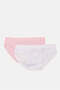 Senior Girls White And Pink Jacquard Bikini Brief Set (Pack Of 2) - 3