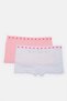 Senior Girls Pink And White Boxer Brief Set (Pack Of 2)