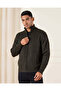 Men Olive Bonded Turtle Neck Knitted Sweatshirt