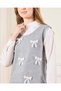 Senior Girls Grey Twofer Pullover With Bow - 4
