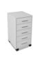 Office Drawer Unit with Castors 5 Drawers White - 2