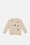 Infant Boys Beige Camping Embroidery Pullover
