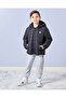 Boys Black Hooded Puffer Sherpa Lined Jacket - 2