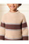 Boys Brown And Beige Striped Pullover - 4