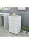 Office Drawer Unit with Castors 5 Drawers White