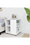 Rolling Cabinet White 60x53x72 cm Engineered Wood