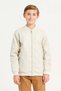 Senior Boys Beige Plain Leather Jacket