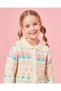 Girls Ivory Button Front Fairisle Jacquard Cardigan - 4