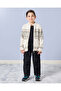 Boys Beige Fur Lined Zip Thur Cardigan - 2