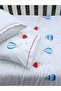 طقم نوم شتوي للأطفال مطرز باللون الأزرق والأحمر - 4
