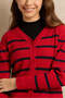 Senior Girls Red Striped Sweater - 4