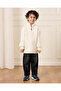 Boys White Half Zipper Cable Knit Jumper - 2