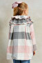 Girls Pink Checks Frill Collar Jacket - 3