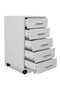 Office Drawer Unit with Castors 5 Drawers White - 3